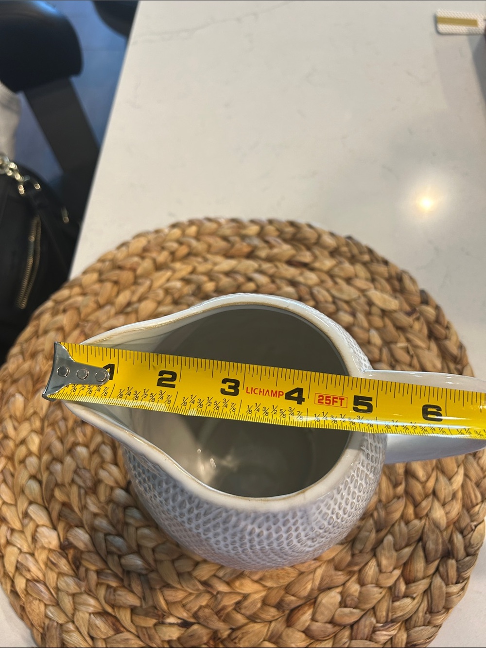 Source Unknown Cream Textured Ceramic Pitcher - Picture 5 of 6